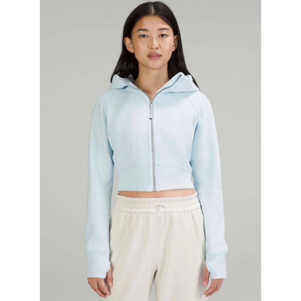 Lululemon Scuba Oversized Full Zip Hoodie Blue Size 2 Cropped Sweatshirt *FLAWS